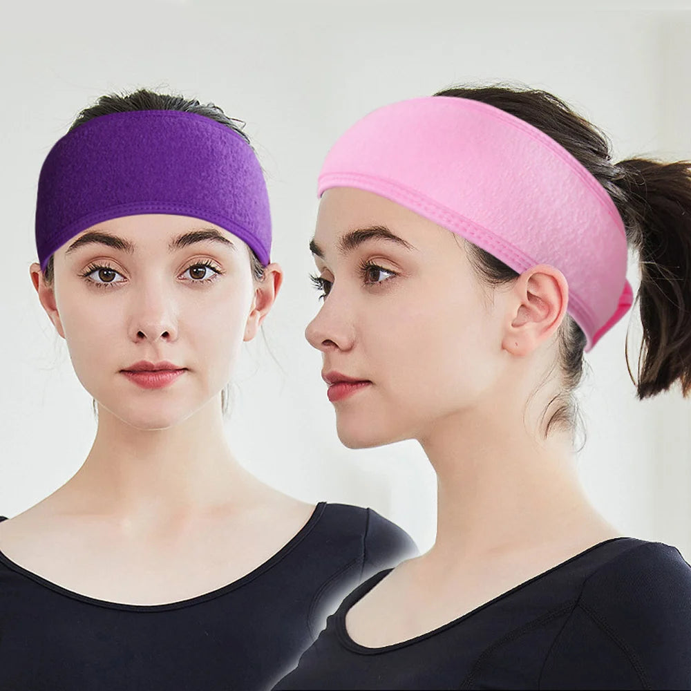Women Adjustable SPA Facial Headband Bath Makeup Hair Band Headbands for Face Washing Soft Toweling Hair Make up Accessories