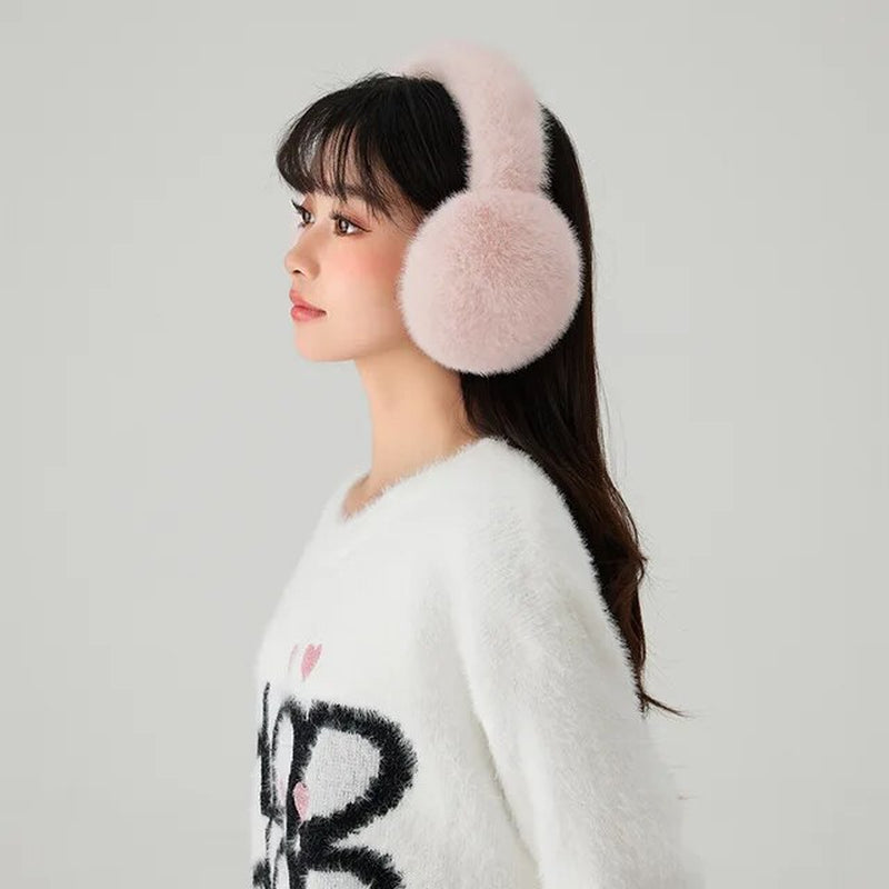 Soft Plush Ear Warmer Winter Warm Earmuffs Fashion Ear Cover Outdoor Cold Protection Solid Color Ear-Muffs Folding Earflap