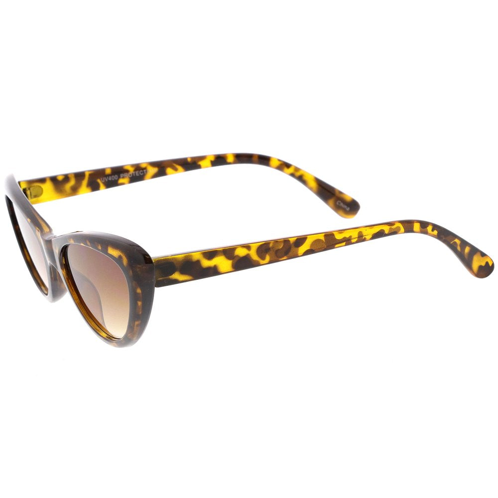 Small Retro Cat Eye Sunglasses Neutral Colored Lens 49Mm (Tortoise / Amber)